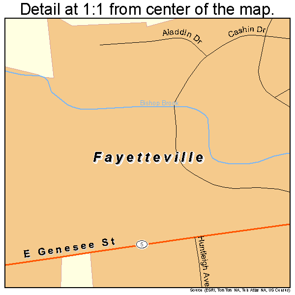 Fayetteville, New York road map detail