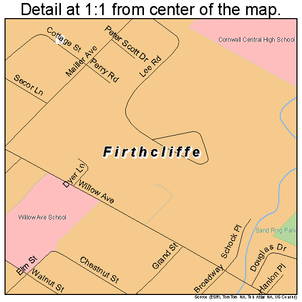 Firthcliffe, New York road map detail