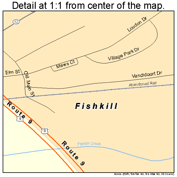 Fishkill, New York road map detail