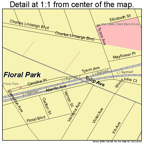 Floral Park, New York road map detail