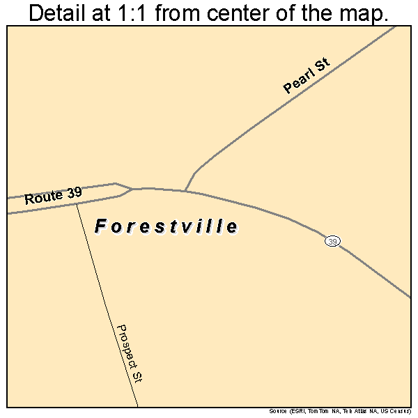 Forestville, New York road map detail