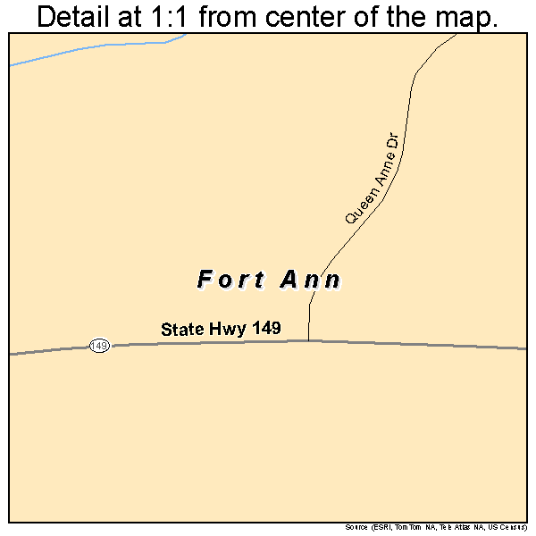 Fort Ann, New York road map detail