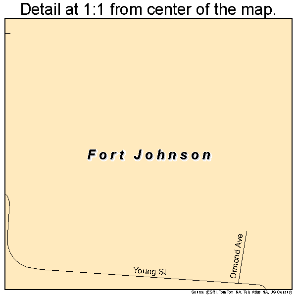 Fort Johnson, New York road map detail