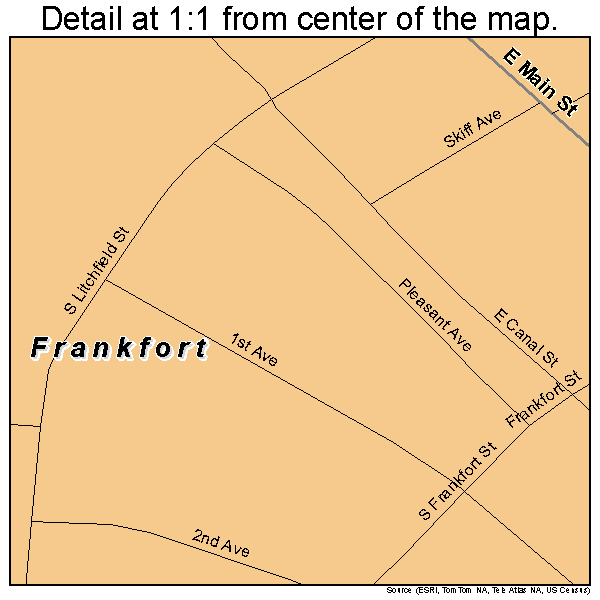 Frankfort, New York road map detail