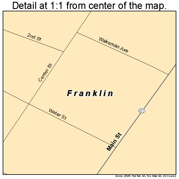 Franklin, New York road map detail