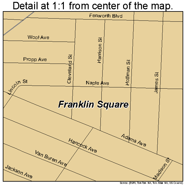 Franklin Square, New York road map detail