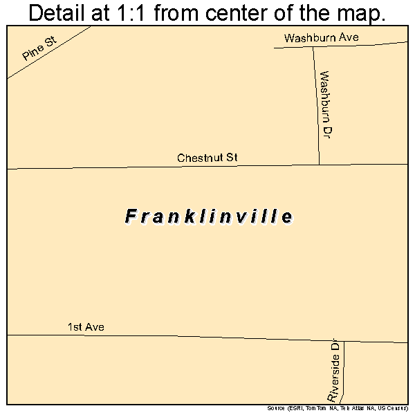 Franklinville, New York road map detail