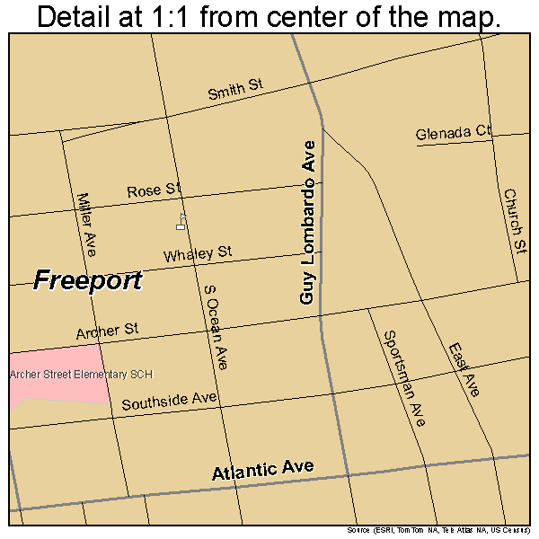Freeport, New York road map detail