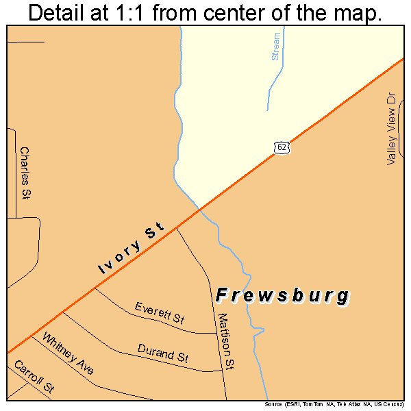 Frewsburg, New York road map detail