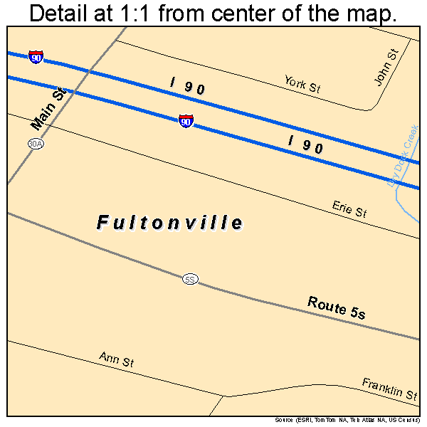 Fultonville, New York road map detail