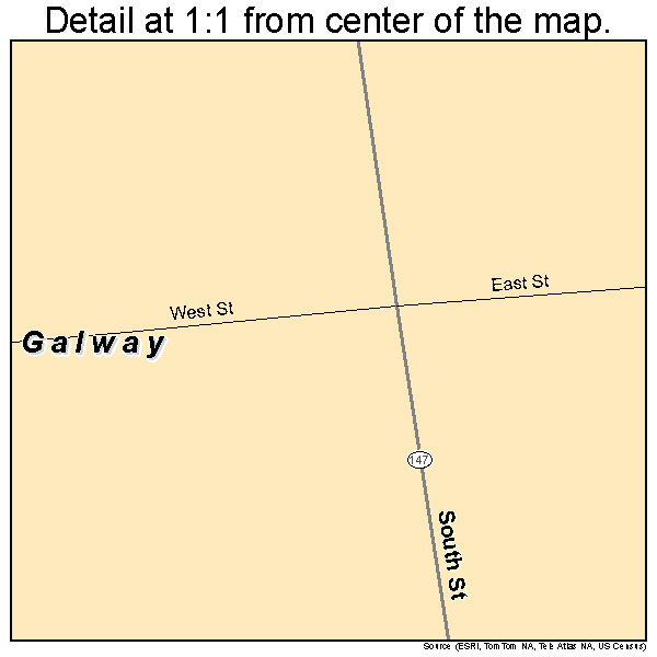 Galway, New York road map detail