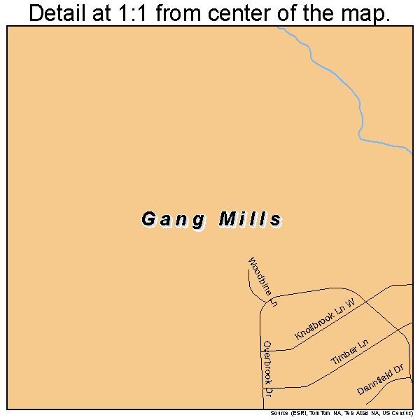 Gang Mills, New York road map detail