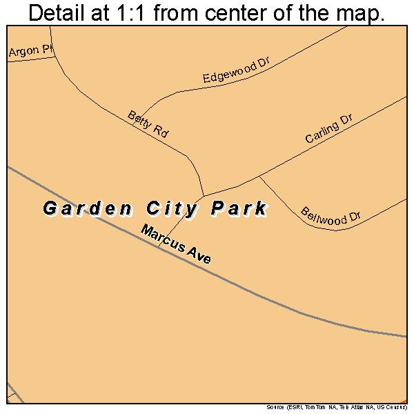 Garden City Park, New York road map detail