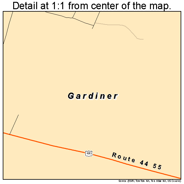 Gardiner, New York road map detail