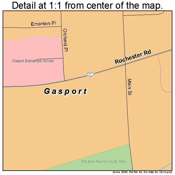 Gasport, New York road map detail