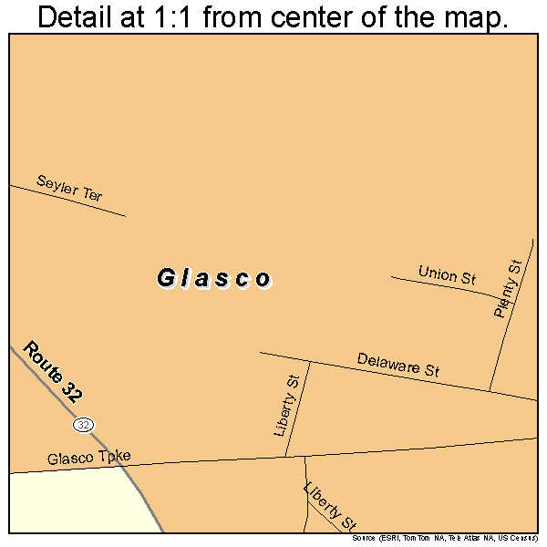 Glasco, New York road map detail