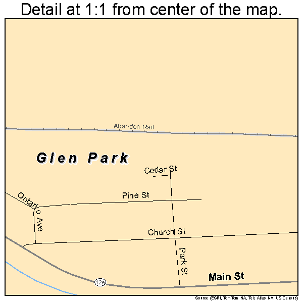 Glen Park, New York road map detail