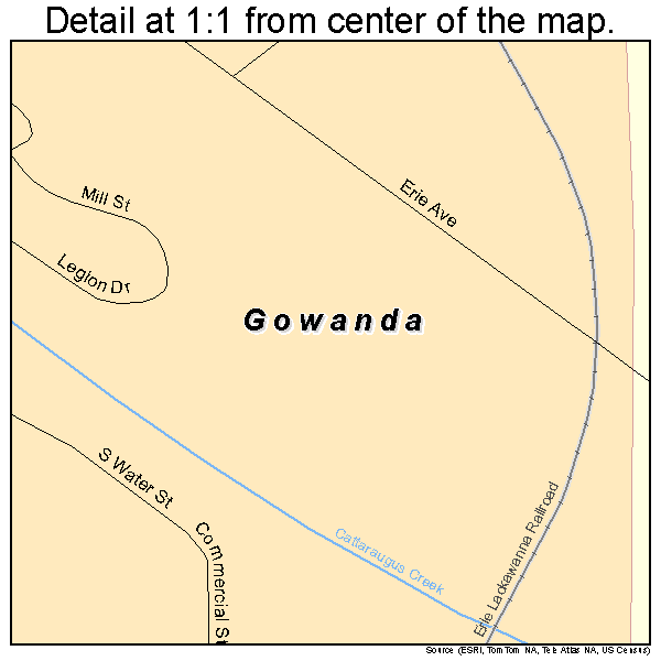 Gowanda, New York road map detail