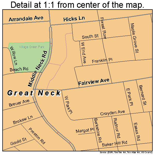 Great Neck, New York road map detail