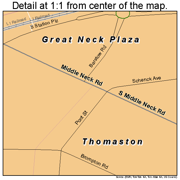 Great Neck Plaza, New York road map detail