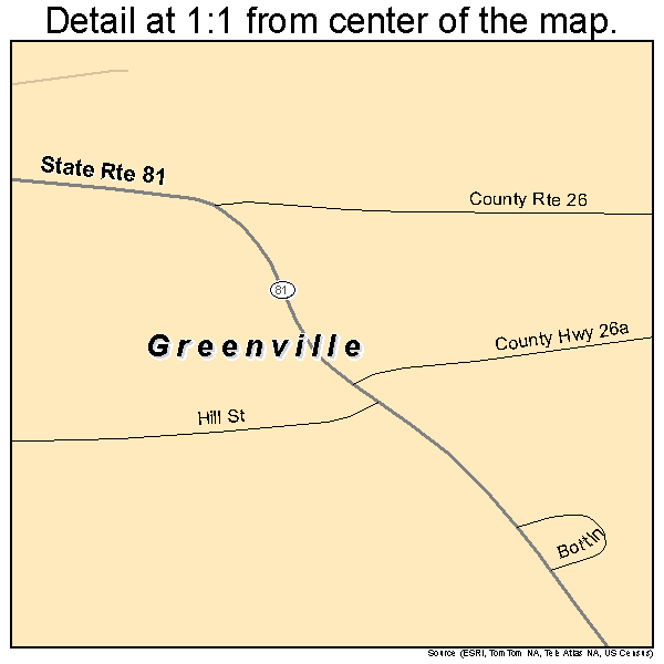 Greenville, New York road map detail