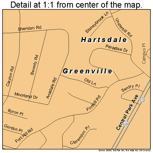 Greenville, New York road map detail