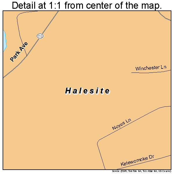 Halesite, New York road map detail