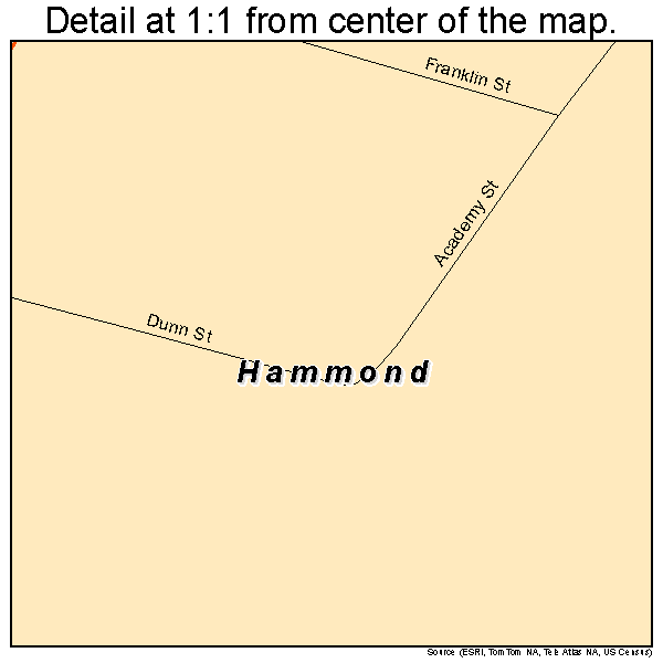 Hammond, New York road map detail