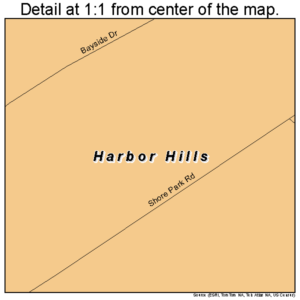Harbor Hills, New York road map detail