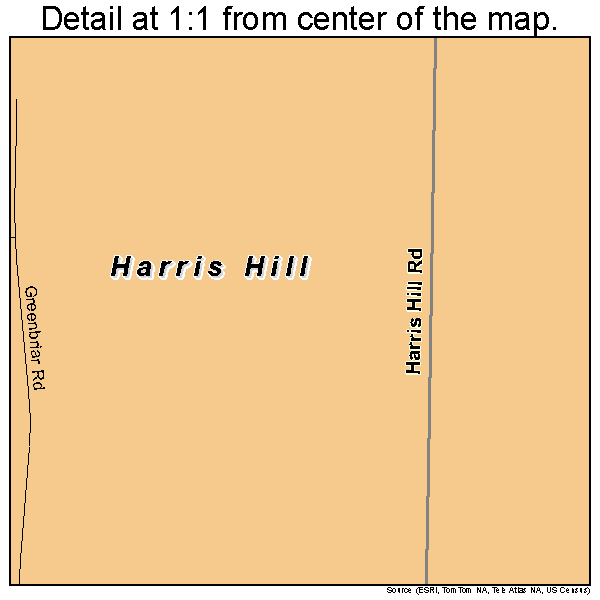 Harris Hill, New York road map detail