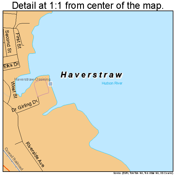 Haverstraw, New York road map detail