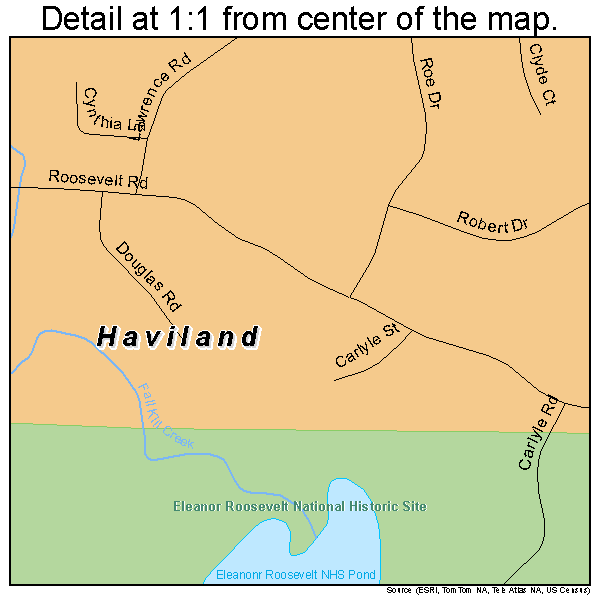 Haviland, New York road map detail