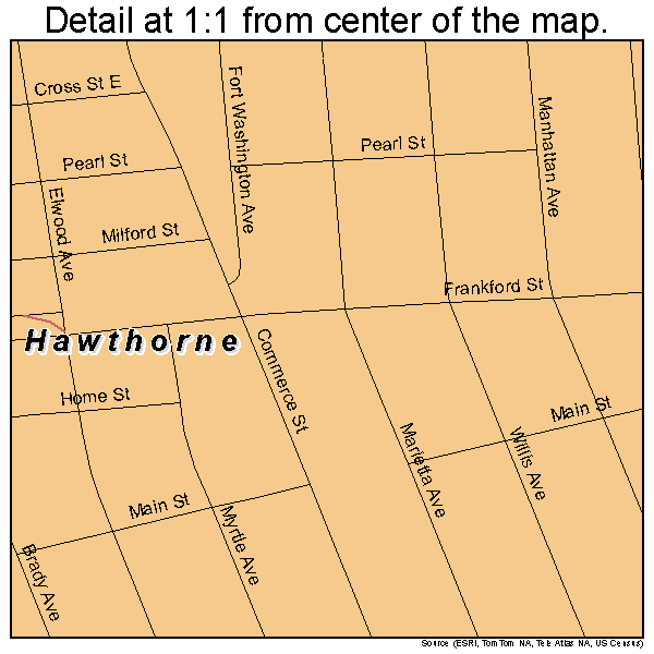 Hawthorne, New York road map detail