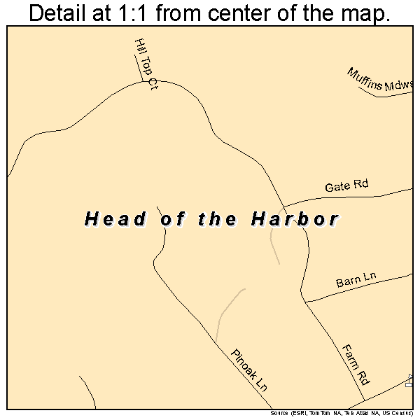 Head of the Harbor, New York road map detail