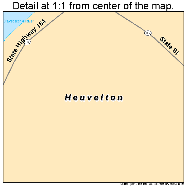 Heuvelton, New York road map detail