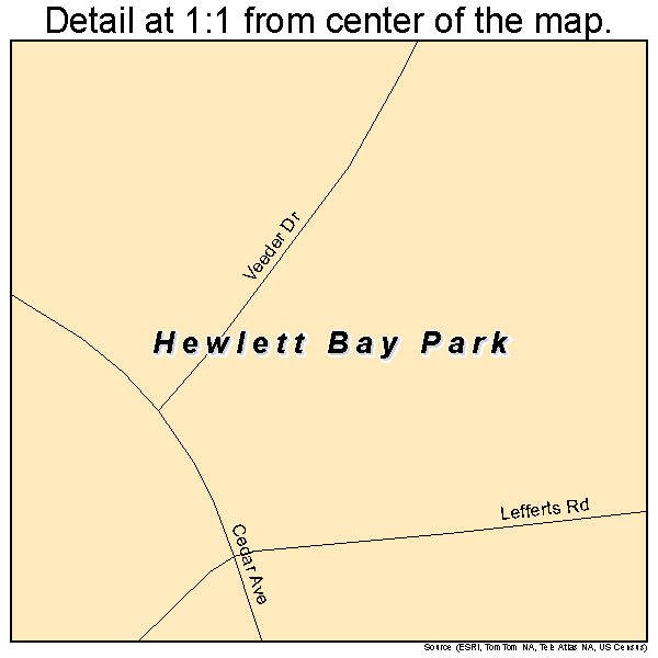 Hewlett Bay Park, New York road map detail