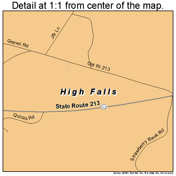 High Falls, New York road map detail