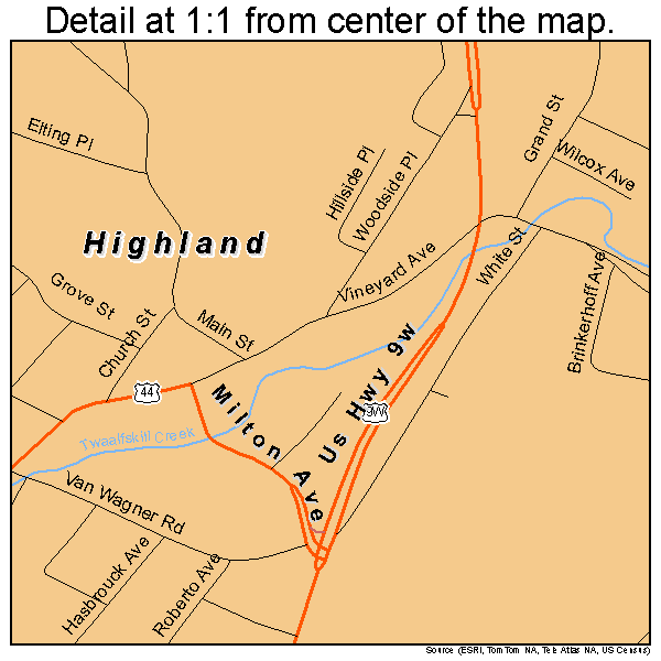 Highland, New York road map detail