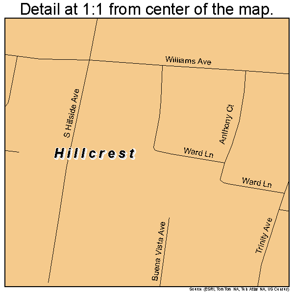 Hillcrest, New York road map detail