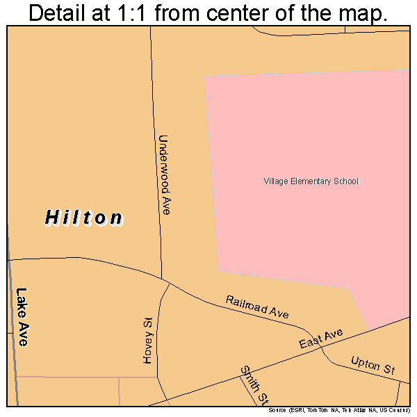 Hilton, New York road map detail