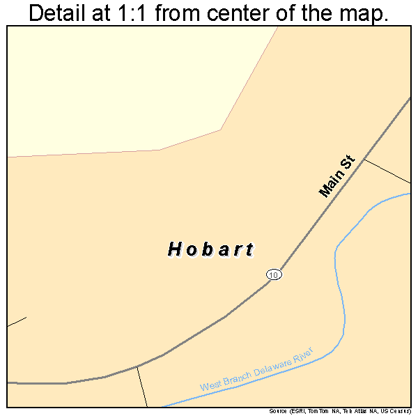 Hobart, New York road map detail