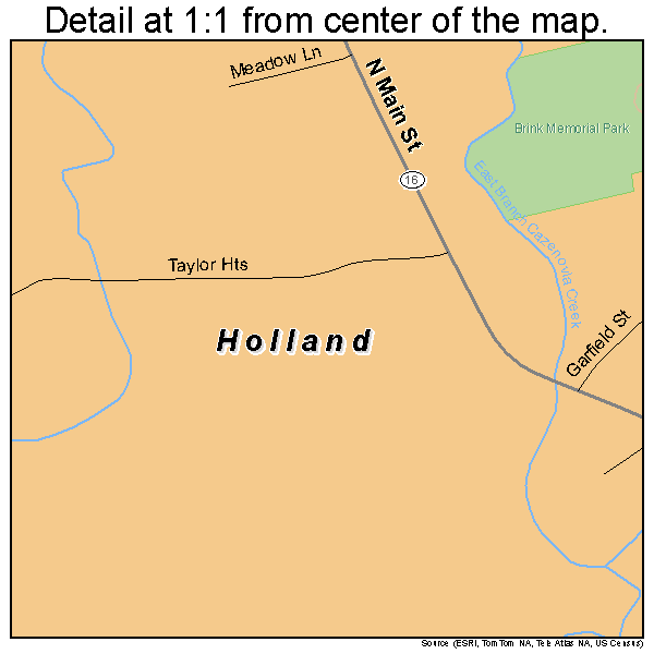 Holland, New York road map detail