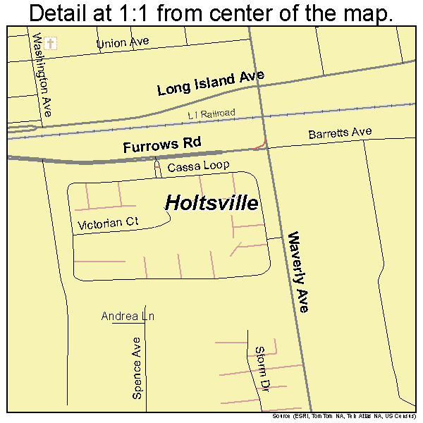 Holtsville, New York road map detail