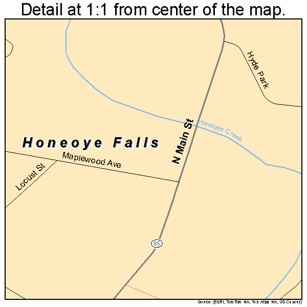 Honeoye Falls, New York road map detail