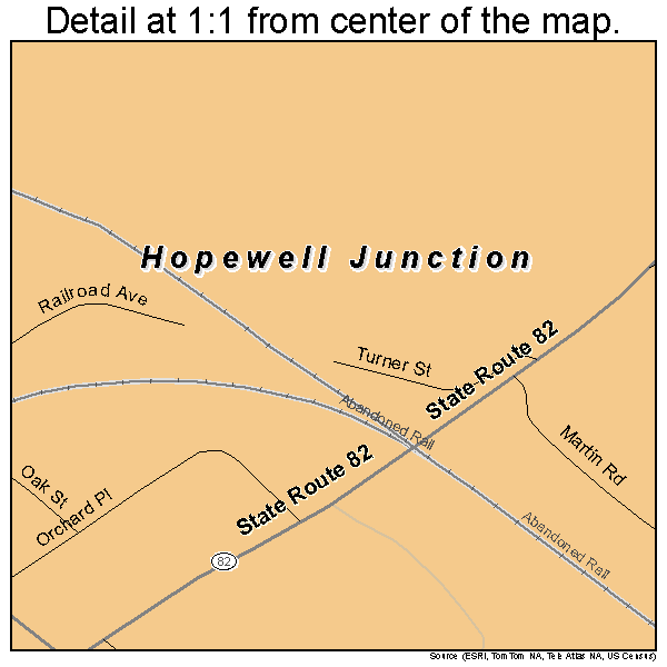 Hopewell Junction, New York road map detail