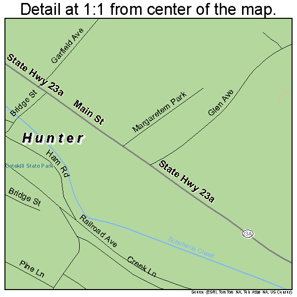 Hunter, New York road map detail