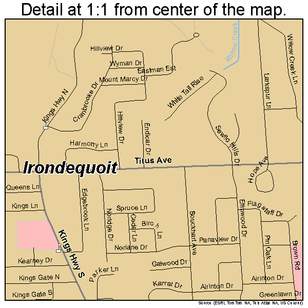 Irondequoit, New York road map detail