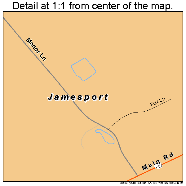 Jamesport, New York road map detail