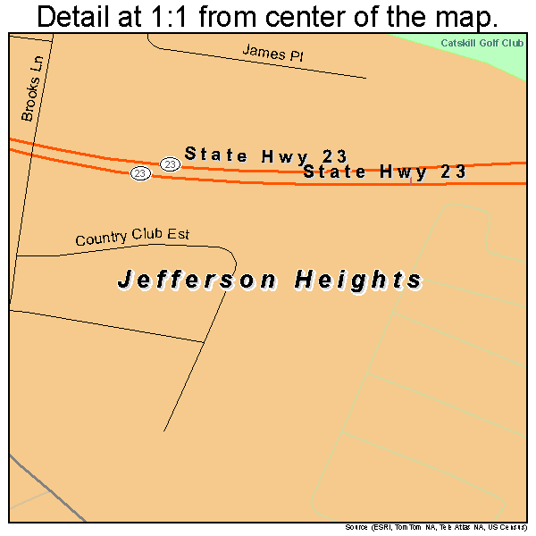 Jefferson Heights, New York road map detail