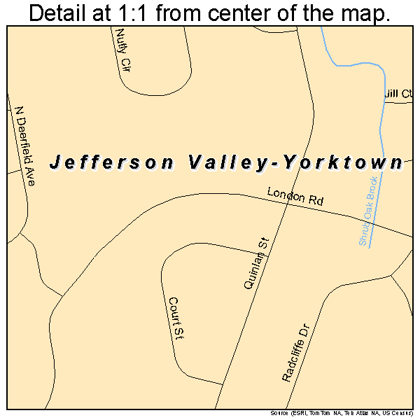 Jefferson Valley-Yorktown, New York road map detail